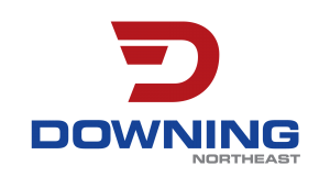 red and blue Downing Northeast logo