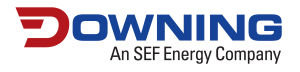 red and blue Downing logo with "An SEF Energy Company" underneath