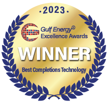Winner's badge for the 2023 Gulf Energy Excellence Awards Best Completions Technology