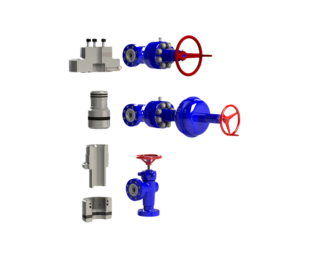 HANGER, ADAPTER, VALVES 3D RENDERING